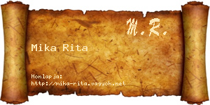 Mika Rita névjegykártya