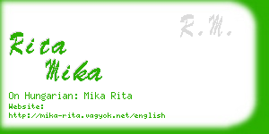 rita mika business card